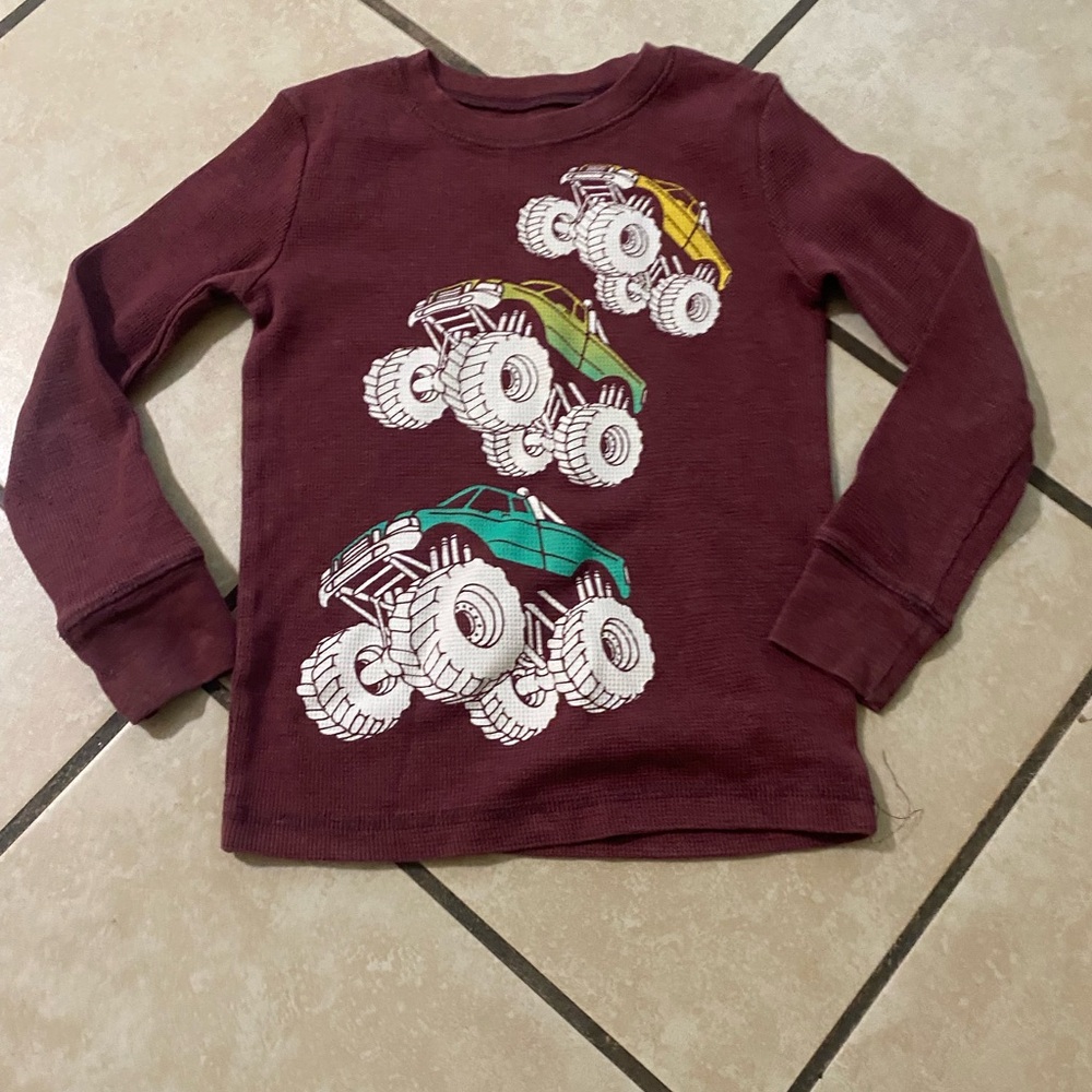 Jumping Beans Maroon Monster Truck Long Sleeve Tee - Picture 2 of 2
